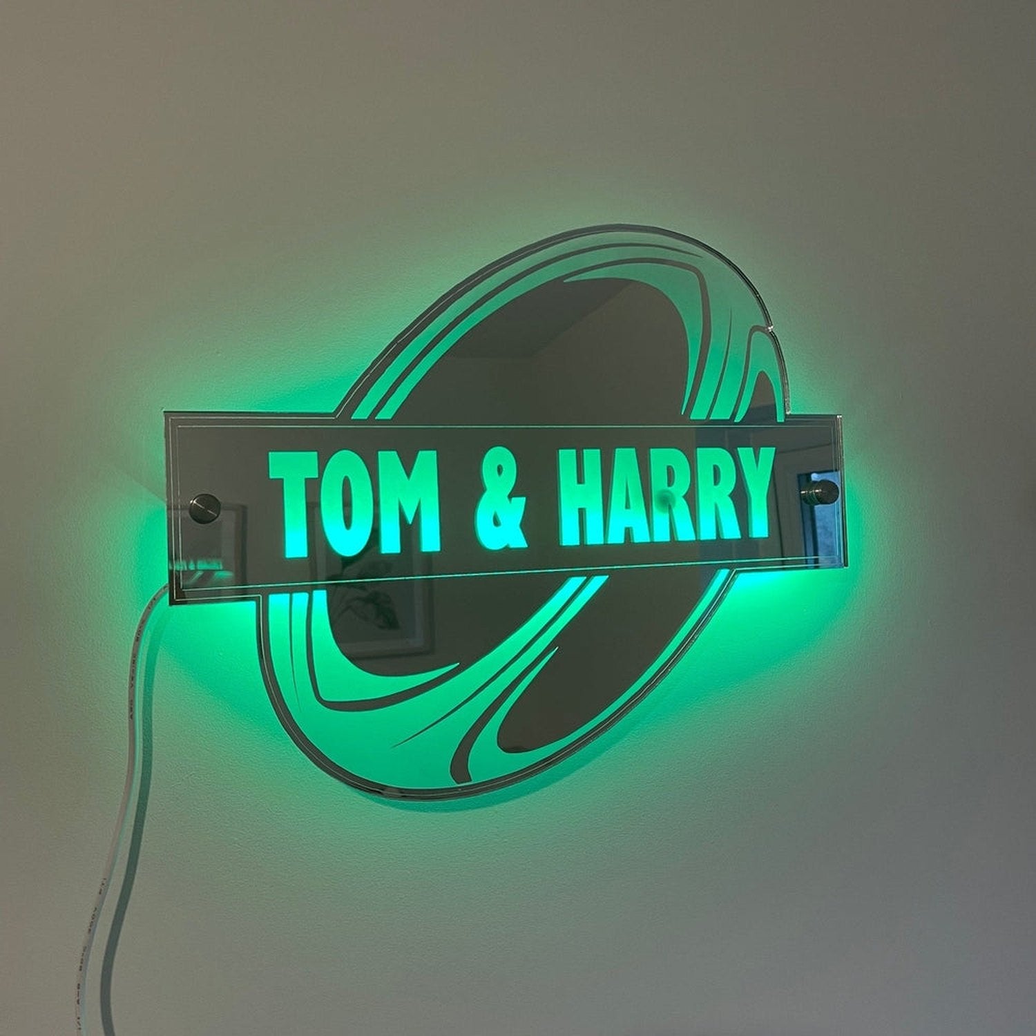 LED Rugby Name Mirror The Crafty Bonobo LED Mirror Sign 6
