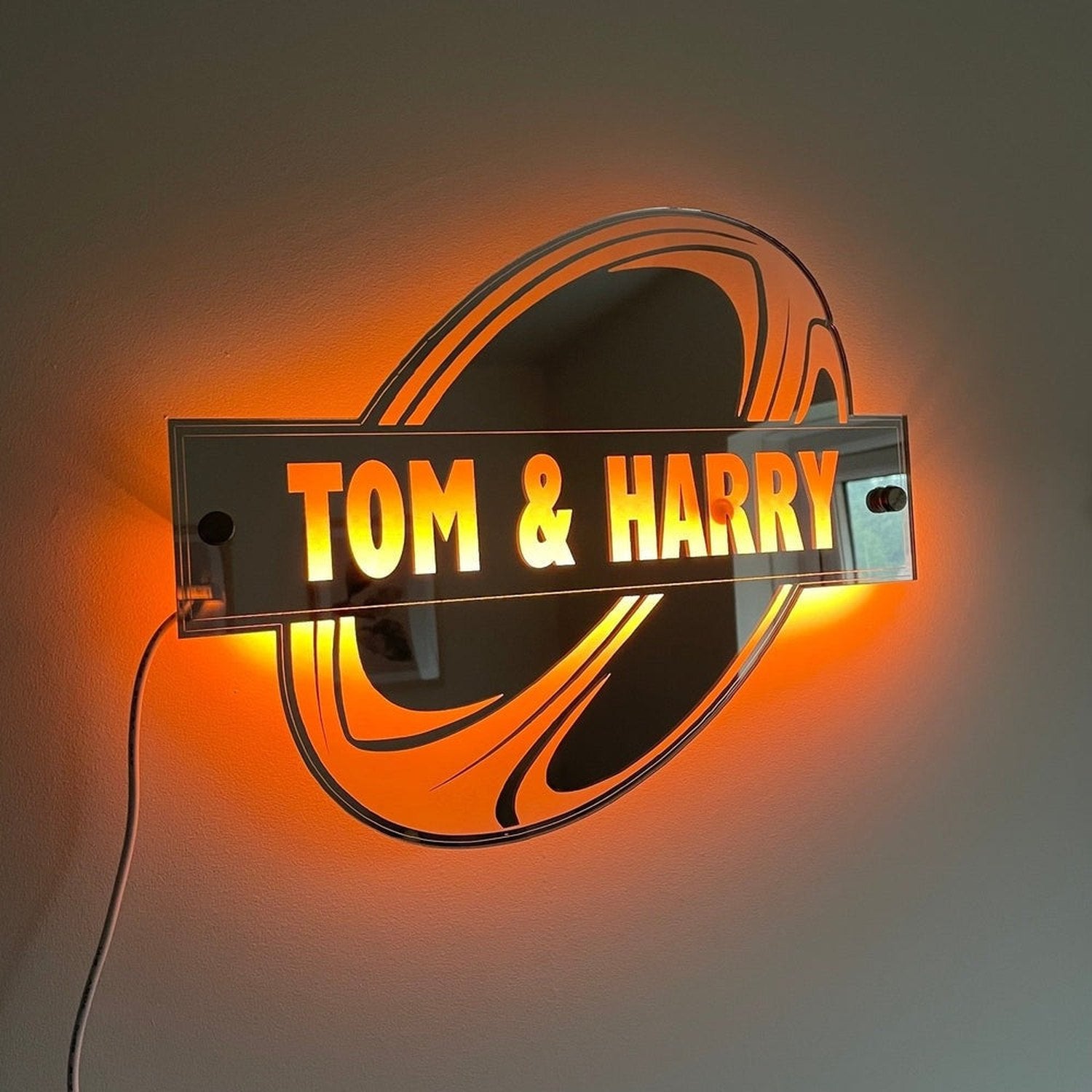 LED Rugby Name Mirror The Crafty Bonobo LED Mirror Sign 3