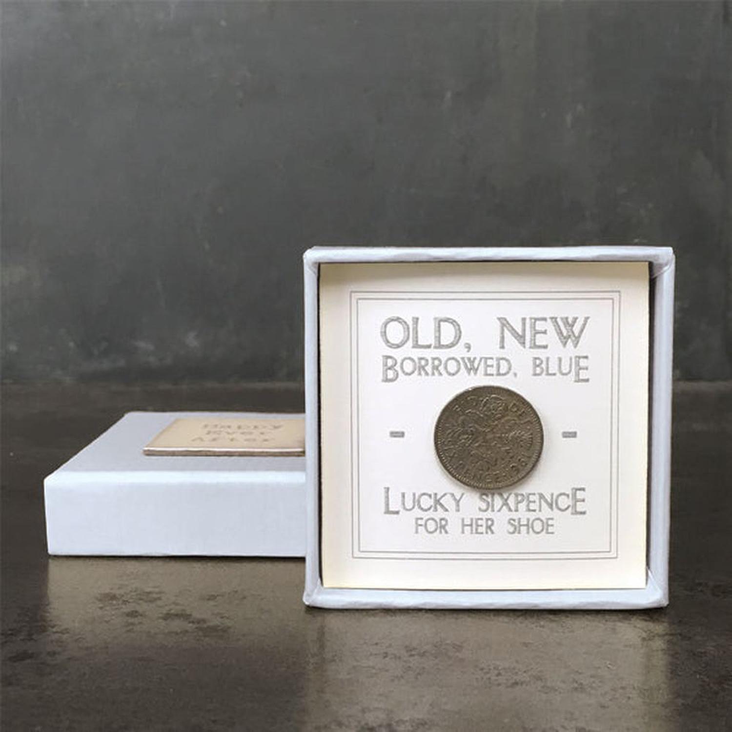 🩵 Lucky Sixpence – Old, New, Borrowed, Blue Wedding Keepsake Gift Box The Crafty Bonobo 2