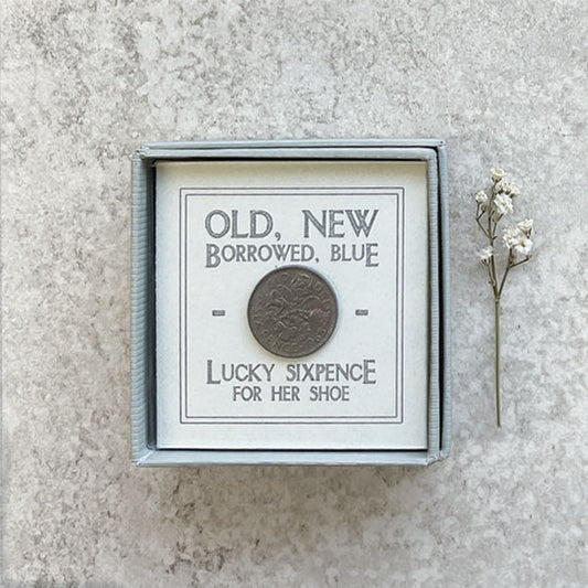 🩵 Lucky Sixpence – Old, New, Borrowed, Blue Wedding Keepsake Gift Box The Crafty Bonobo The Crafty Bonobo 