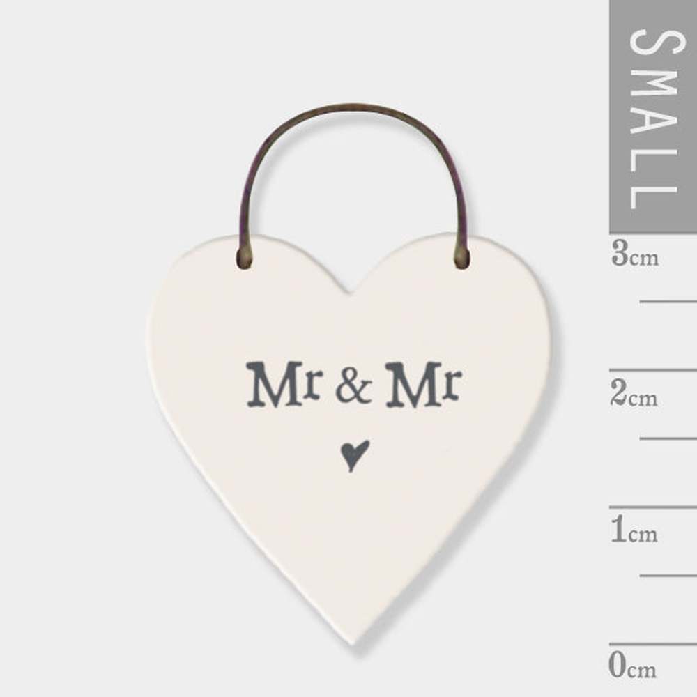 🤍 Mini Mr & Mr Wooden Hanging Heart The Crafty Bonobo The Crafty Bonobo 