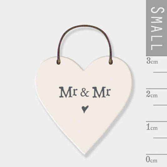 🤍 Mini Mr & Mr Wooden Hanging Heart The Crafty Bonobo The Crafty Bonobo 