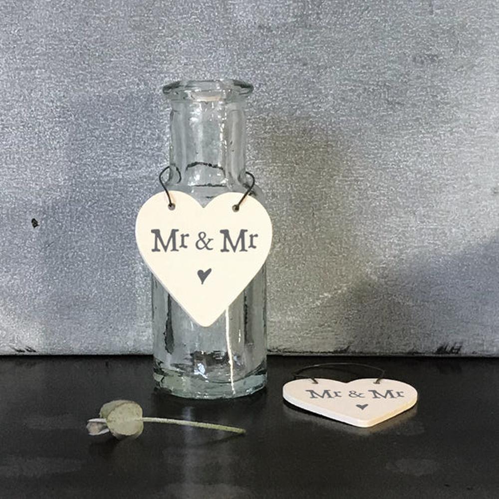 🤍 Mini Mr & Mr Wooden Hanging Heart The Crafty Bonobo The Crafty Bonobo 