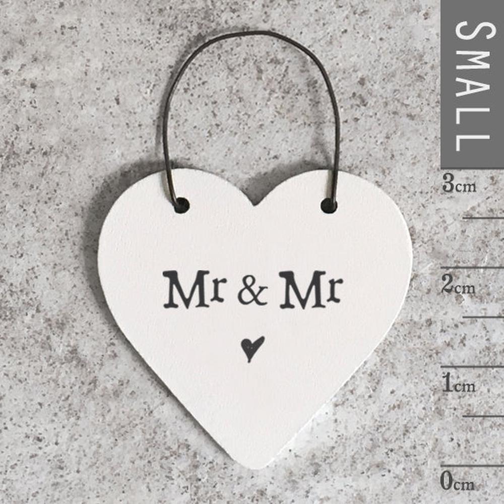 🤍 Mini Mr & Mr Wooden Hanging Heart The Crafty Bonobo The Crafty Bonobo 