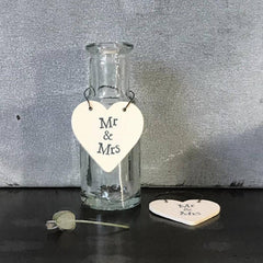 🤍 Mini Mr & Mrs Wooden Hanging Heart The Crafty Bonobo 2