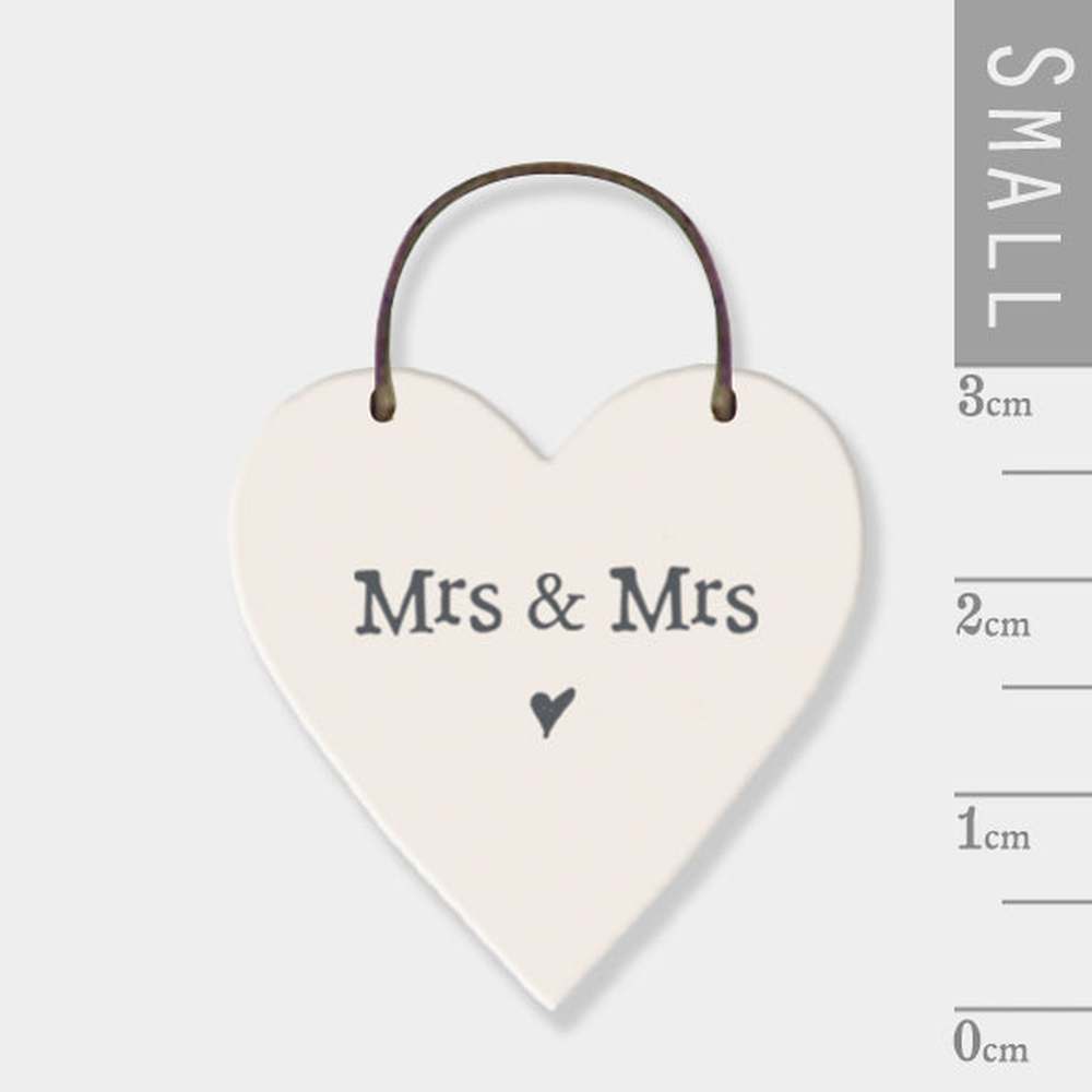 🤍 Mini Mrs & Mrs Wooden Hanging Heart The Crafty Bonobo The Crafty Bonobo 