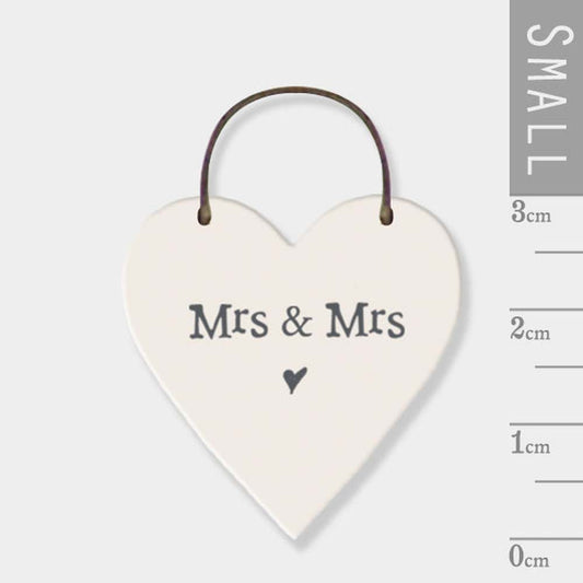 🤍 Mini Mrs & Mrs Wooden Hanging Heart The Crafty Bonobo The Crafty Bonobo 