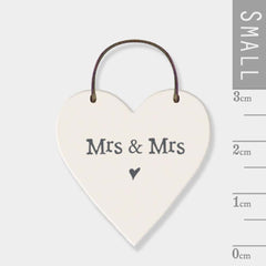 🤍 Mini Mrs & Mrs Wooden Hanging Heart The Crafty Bonobo The Crafty Bonobo 
