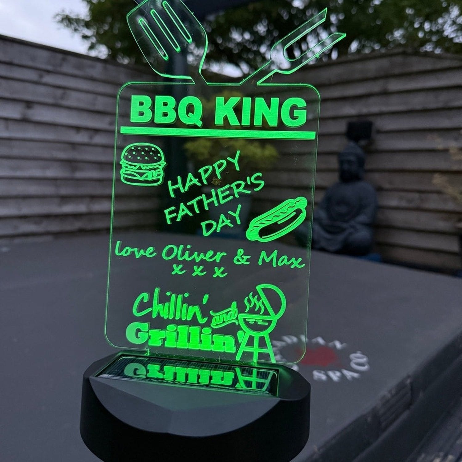 🔥 Personalised BBQ King Solar Light – Father’s Day Garden Gift The Crafty Bonobo 2