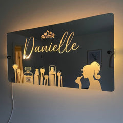 Personalised Beauty LED Vanity Mirror Sign - Custom Name Light with Makeup Theme The Crafty Bonobo LED Mirror Sign 4