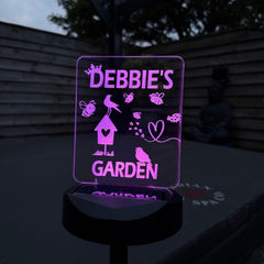 Personalised Bee & Birdhouse Garden Solar Light – Cute Wildlife Design The Crafty Bonobo 4