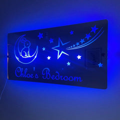 Personalised Bunny and Moon LED Mirror Sign – Custom Kid’s Bedroom Décor The Crafty Bonobo LED Mirror Sign 15