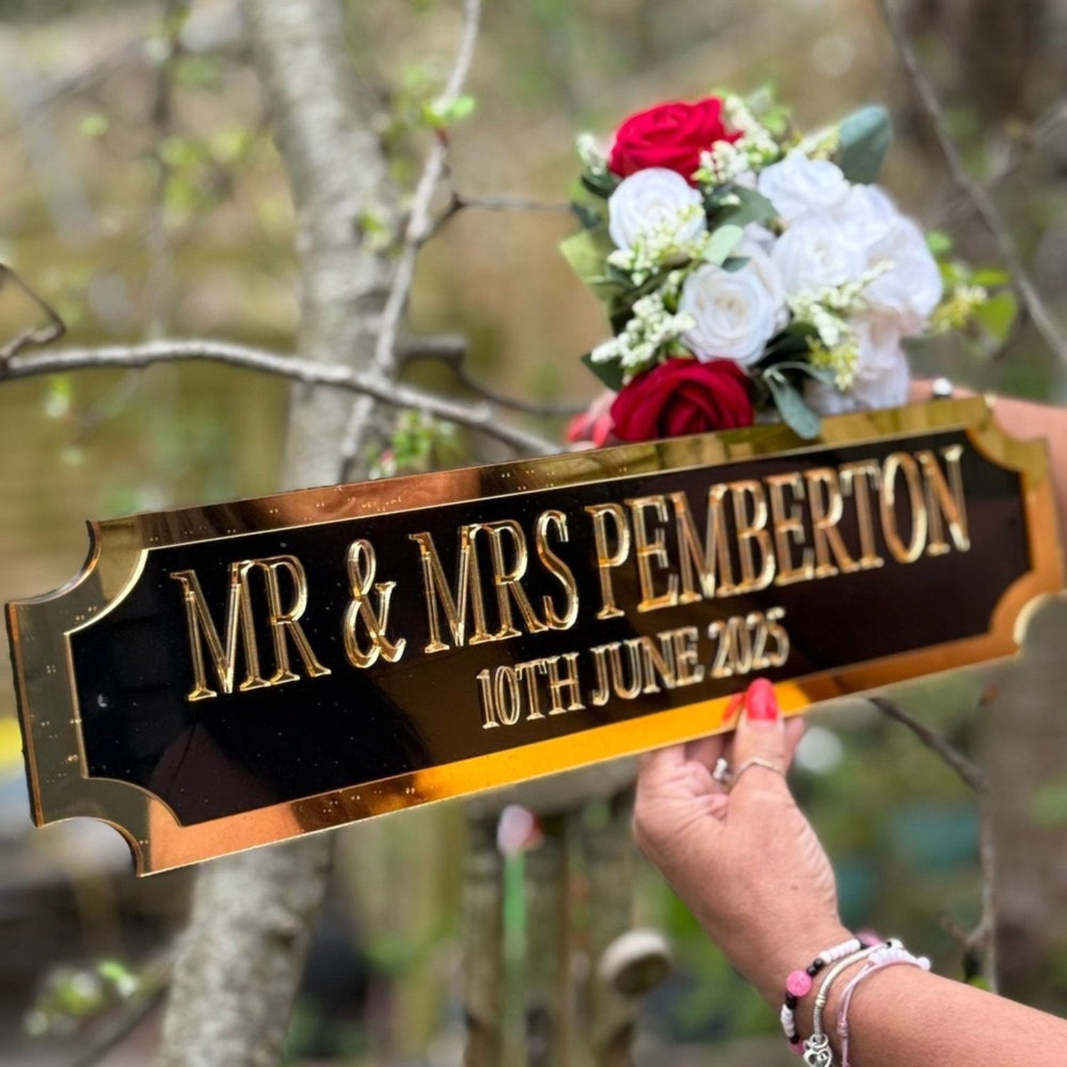 Personalised Couple Street Sign – MR & MRS – Custom Wedding & Anniversary Gift The Crafty Bonobo Street Sign 1