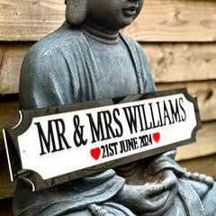 Personalised Couple Street Sign – MR & MRS – Custom Wedding & Anniversary Gift The Crafty Bonobo Street Sign 7