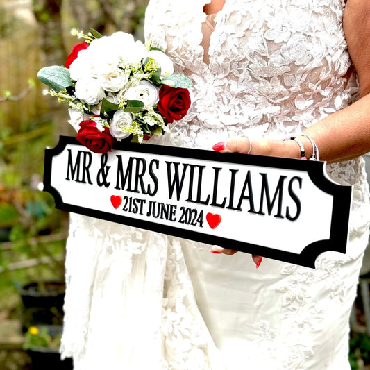 Personalised Couple Street Sign – MR & MRS – Custom Wedding & Anniversary Gift The Crafty Bonobo The Crafty Bonobo Street Sign