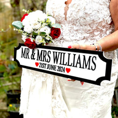Personalised Couple Street Sign – MR & MRS – Custom Wedding & Anniversary Gift The Crafty Bonobo Street Sign 1