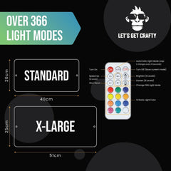 Personalised Family LED Sign with remote | Light-Up Sign The Crafty Bonobo LED Mirror Sign 5