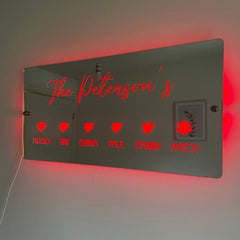 Personalised Family LED Sign with remote | Light-Up Sign The Crafty Bonobo LED Mirror Sign 8