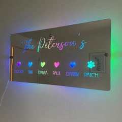 Personalised Family LED Sign with remote | Light-Up Sign The Crafty Bonobo LED Mirror Sign 9