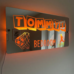 Personalised Football Name Mirror | LED Light Sign The Crafty Bonobo LED Mirror Sign 11