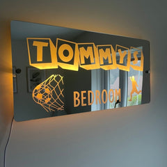 Personalised Football Name Mirror | LED Light Sign The Crafty Bonobo LED Mirror Sign 5
