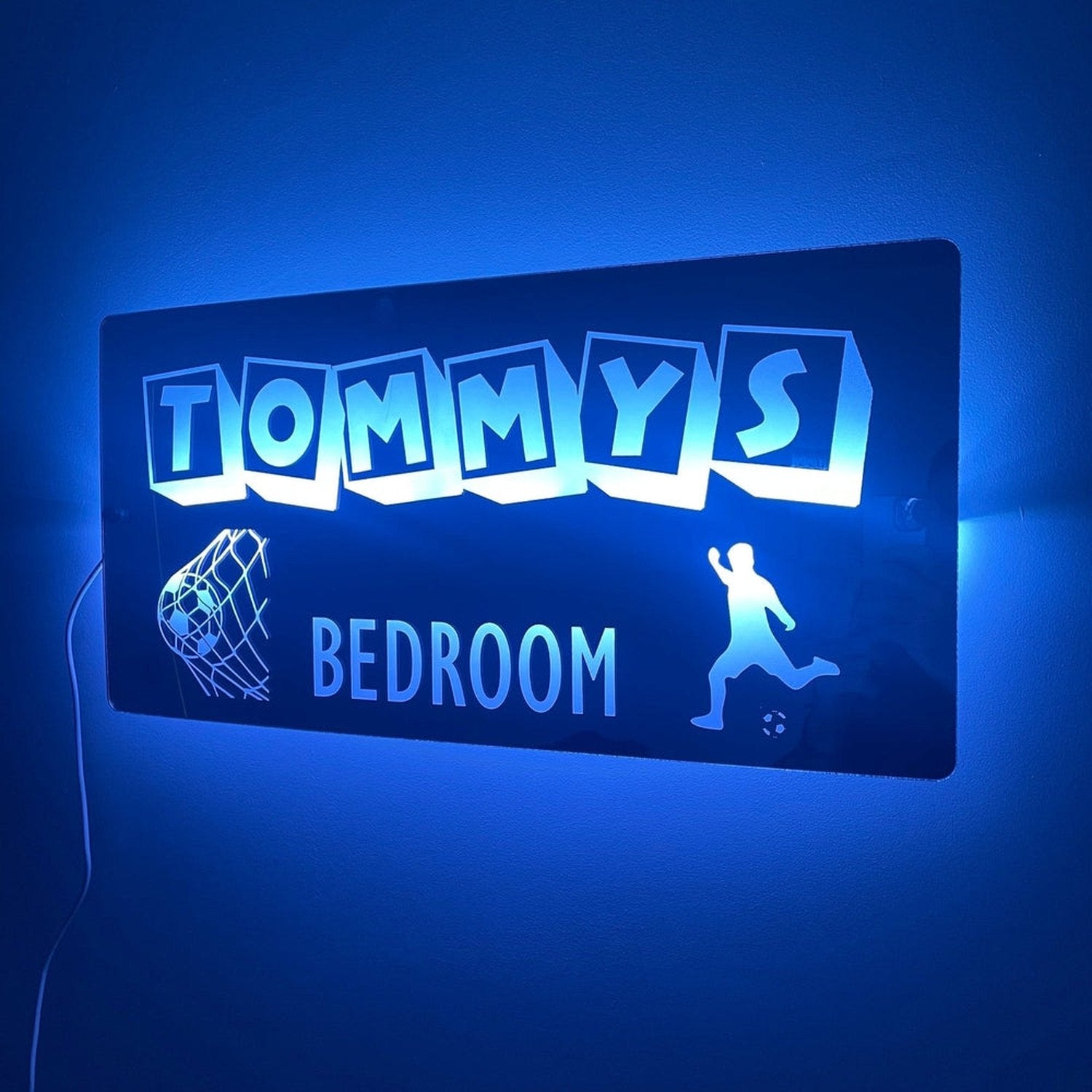 Personalised Football Name Mirror | LED Light Sign The Crafty Bonobo LED Mirror Sign 2