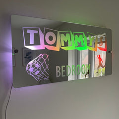 Personalised Football Name Mirror | LED Light Sign The Crafty Bonobo LED Mirror Sign 6