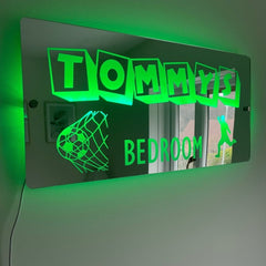 Personalised Football Name Mirror | LED Light Sign The Crafty Bonobo LED Mirror Sign 8
