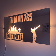 Personalised Fortnite LED Bedroom Mirror Sign – Custom Gamer Tag Wall Light with USB The Crafty Bonobo LED Mirror Sign 7