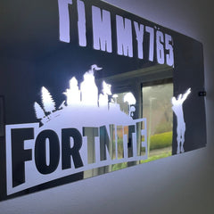 Personalised Fortnite LED Bedroom Mirror Sign – Custom Gamer Tag Wall Light with USB The Crafty Bonobo LED Mirror Sign 2