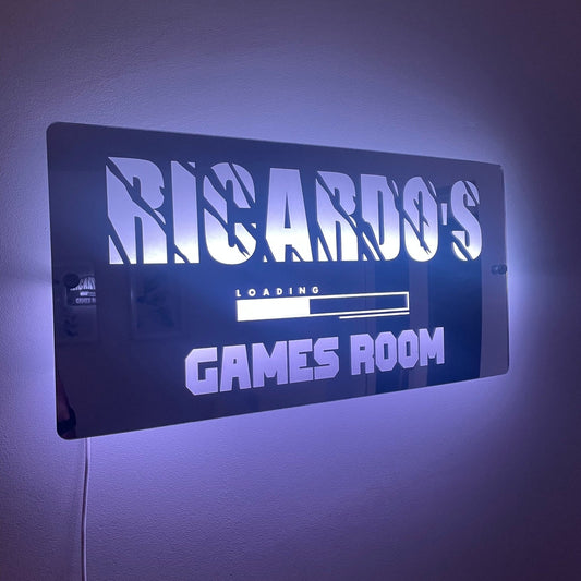 Personalised Games Room LED Name Mirror with remote | Gaming Decor The Crafty Bonobo The Crafty Bonobo LED Mirror Sign