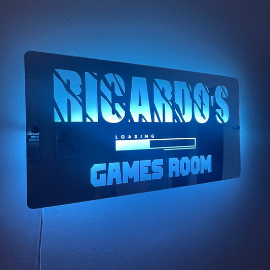 Personalised Games Room LED Name Mirror with remote | Gaming Decor The Crafty Bonobo The Crafty Bonobo LED Mirror Sign