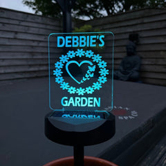 Personalised Heart Wreath Garden Solar Light – Butterfly & Floral Design The Crafty Bonobo 3