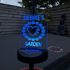 Personalised Heart Wreath Garden Solar Light – Butterfly & Floral Design The Crafty Bonobo 5