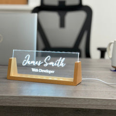 Personalised LED Acrylic Desk Name Sign The Crafty Bonobo Office Decor 10