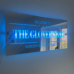 Personalised LED Bar Sign with remote | Light-Up Man Cave Mirror Sign The Crafty Bonobo The Crafty Bonobo LED Mirror Sign
