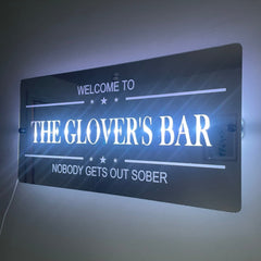 Personalised LED Bar Sign with remote | Light-Up Man Cave Mirror Sign The Crafty Bonobo The Crafty Bonobo LED Mirror Sign