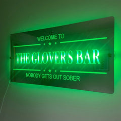 Personalised LED Bar Sign with remote | Light-Up Man Cave Mirror Sign The Crafty Bonobo The Crafty Bonobo LED Mirror Sign