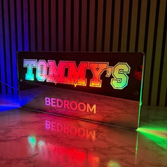 Personalised LED Bedroom Sign – Custom Name Light-Up Wall Plaque The Crafty Bonobo LED Mirror Sign 7