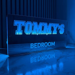 Personalised LED Bedroom Sign – Custom Name Light-Up Wall Plaque The Crafty Bonobo LED Mirror Sign 3