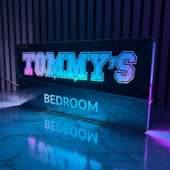 Personalised LED Bedroom Sign – Custom Name Light-Up Wall Plaque The Crafty Bonobo LED Mirror Sign 4