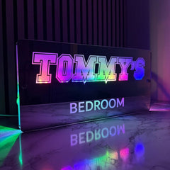 Personalised LED Bedroom Sign – Custom Name Light-Up Wall Plaque The Crafty Bonobo LED Mirror Sign 8