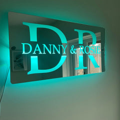 Personalised LED Couples Name Mirror The Crafty Bonobo LED Mirror Sign 8