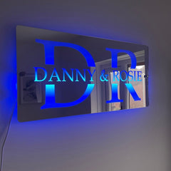 Personalised LED Couples Name Mirror The Crafty Bonobo LED Mirror Sign 10