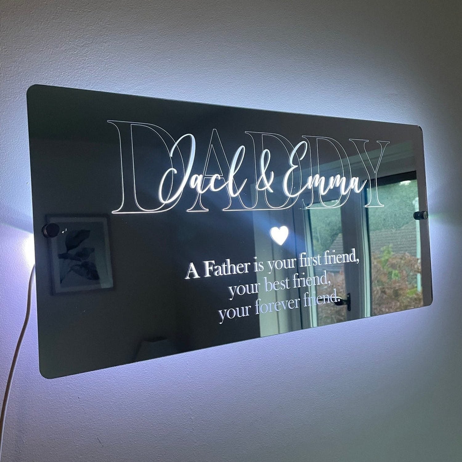 Personalised LED Daddy Mirror | Gifts For Dad | Father’s Day The Crafty Bonobo LED Mirror Sign 1