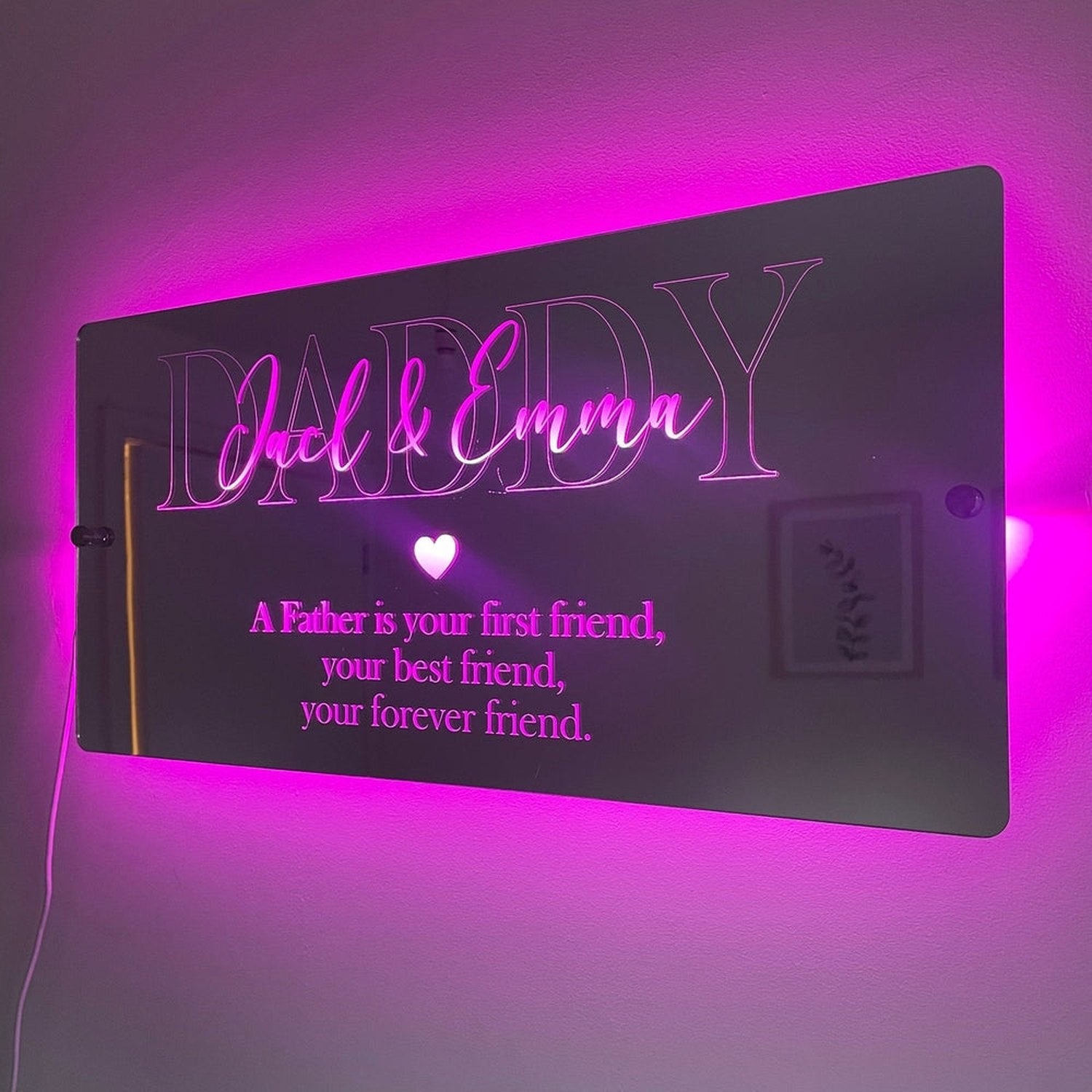Personalised LED Daddy Mirror | Gifts For Dad | Father’s Day The Crafty Bonobo LED Mirror Sign 9