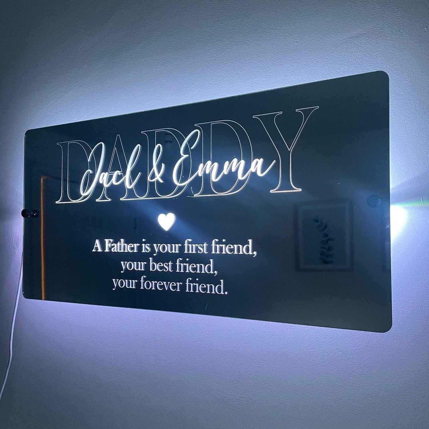 Personalised LED Daddy Mirror | Gifts For Dad | Father’s Day The Crafty Bonobo LED Mirror Sign 10