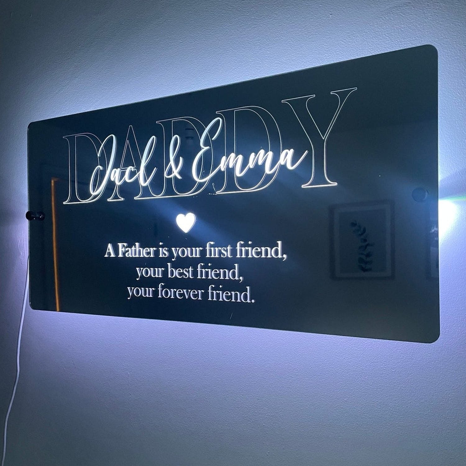 Personalised LED Daddy Mirror | Gifts For Dad | Father’s Day The Crafty Bonobo LED Mirror Sign 13