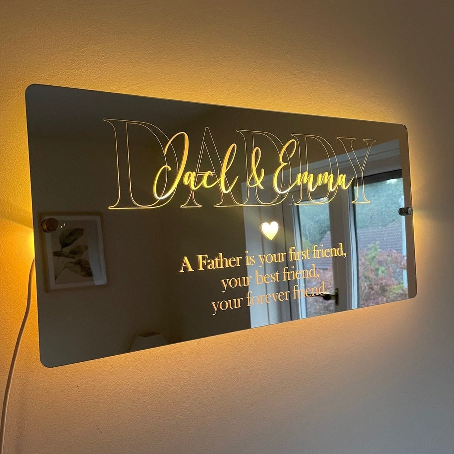 Personalised LED Daddy Mirror | Gifts For Dad | Father’s Day The Crafty Bonobo LED Mirror Sign 4