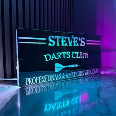 Personalised LED Dart Club Mirror with remote | Darts Sign The Crafty Bonobo LED Mirror Sign 5